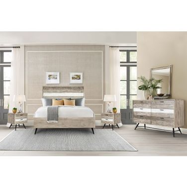 Bridges Two Tone Acacia Wood Platform Bedroom Set