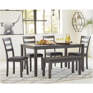 Bridson Gray Rectangular Dining Room Table Set (6/CN)