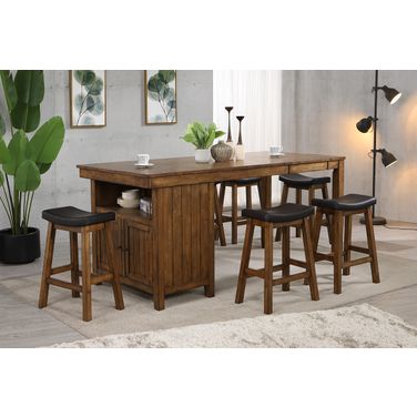 Brigantine Complete 78 Inch Island Dining In Distressed Walnut