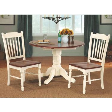 British Isles 42" Merlot Buttermilk Round Double Drop-Leaf Dining Room Set