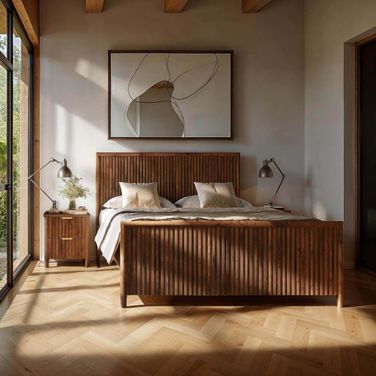 Britanica Queen Bed In Brown