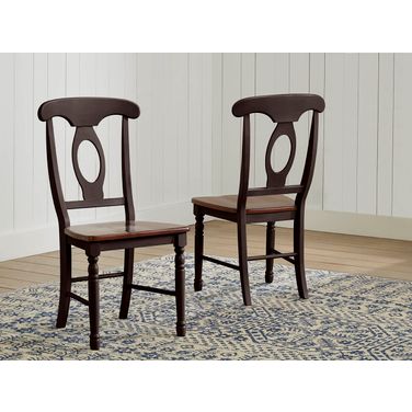 British Isles Oak Black Napoleon Side Chair Set of 2