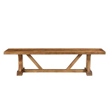 Briza Mango Wood Hand Made Rectangle Indoor Dining Bench In Brown