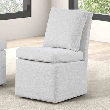 Broager Dining Chair with Caster In White