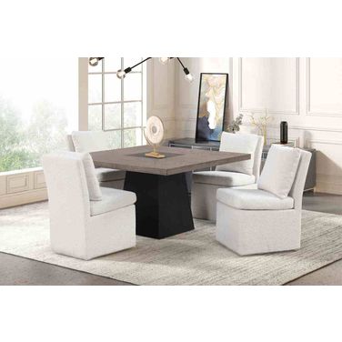 Broager Square Dining Room Set In Light Gray