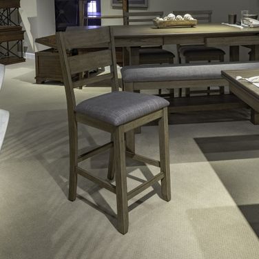 Brook Bay Slat Back Upholstered Counter Chair Set of 2 In Sandstone