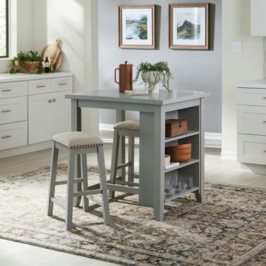 Brook Creek 3 Piece Counter Set In Gray
