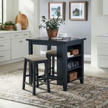 Brook Creek 3 Piece Counter Set In Navy