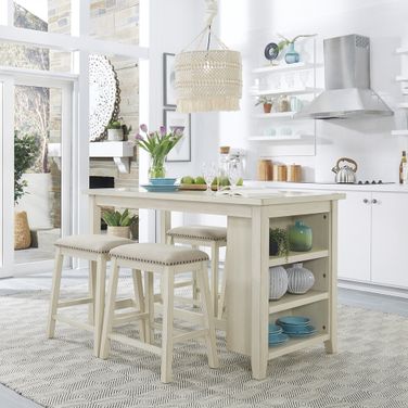 Brook Creek 5-Piece Counter Height Dining Room Set (White)