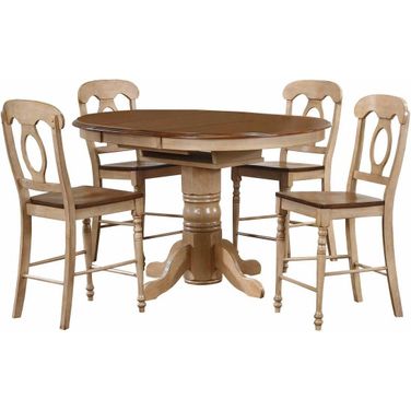 Brook Napoleon Stools 5 Piece Round or Oval Butterfuly Leaf Pub Table Set
