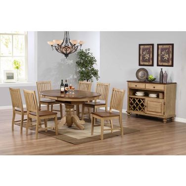Brook Server 8 Piece Round or Oval Butterfly Leaf Dining Set