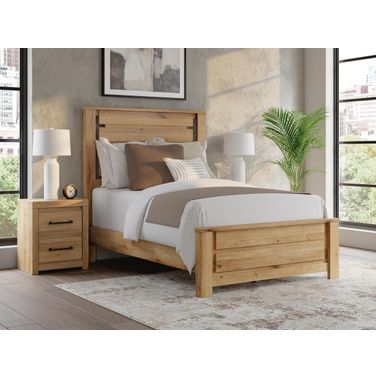 Brozmont Youth Panel Platform Bedroom Set In Tan