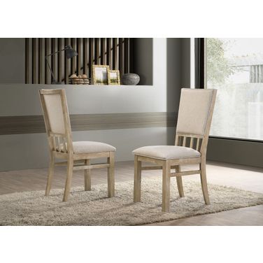 Brutus Reclaimed 19 Inch Fabric Dining Chair Set of 2 In Wheat