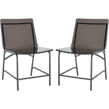 Bryant Acrylic Dining Chair Set of 2 In Gray and Black