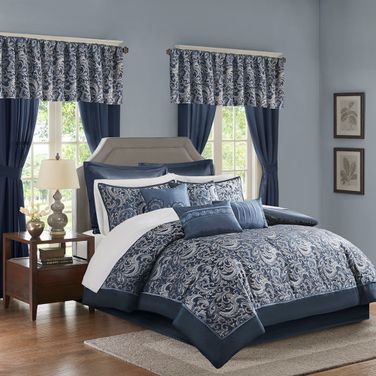 Brystol 24 Piece Queen Room In A Bag In Navy
