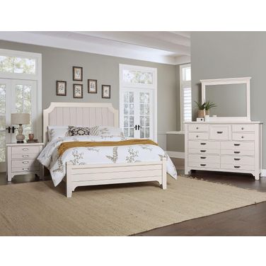 Bungalow Lattice Upholstered Panel Bedroom Set