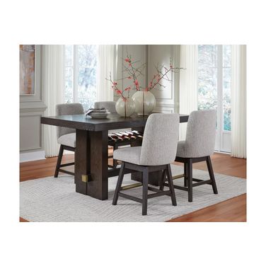 Burkhaus Counter Height Dining Room Set In Dark Brown