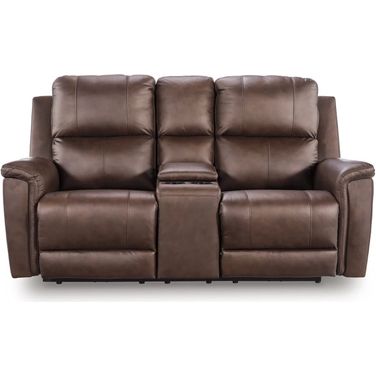 Burnley Power Reclining Loveseat with Console In Espresso