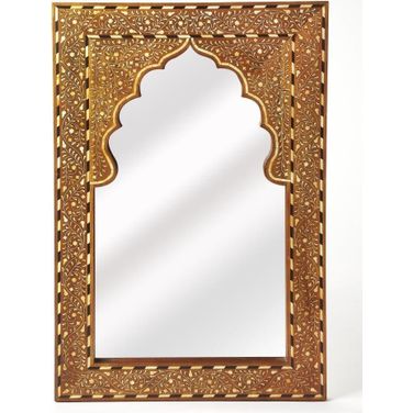 Butler Chevrier Wood and Bone Inlay Wall Mirror