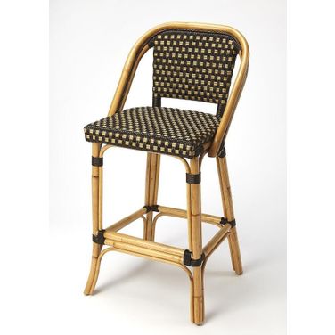 Butler Lila Dark Brown Rattan Bar Stool