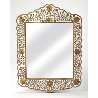 Butler Vivienne Wood and Bone Inlay Wall Mirror