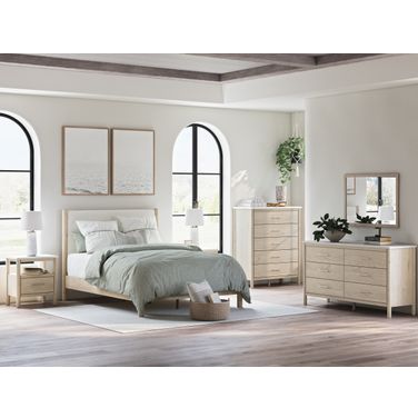 Cadmori Upholstered Panel Bedroom Set In Two-tone