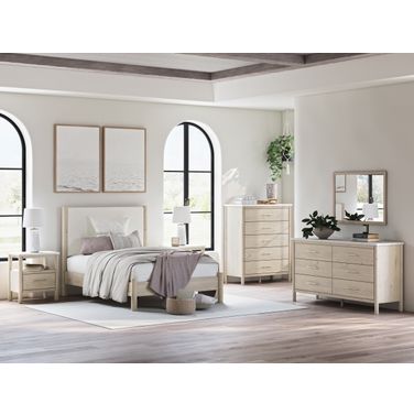 Cadmori Youth Upholstered Panel Bedroom Set In Two-tone