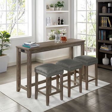 Caerleon 4 Piece Counter Height Table Set In Gray