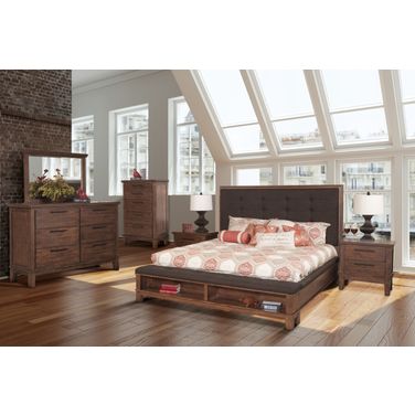 Cagney Chestnut Upholstered Panel Bedroom Set