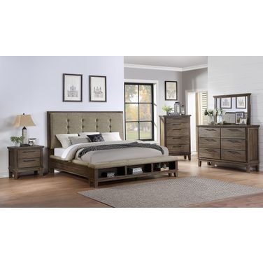 Cagney Vintage Gray Panel Bedroom Set