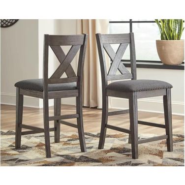 Caitbrook Gray Upholstered Barstool Set of 2