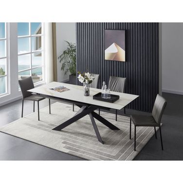 Calcutta Grey And Black Powder Extendable Dining Room Set