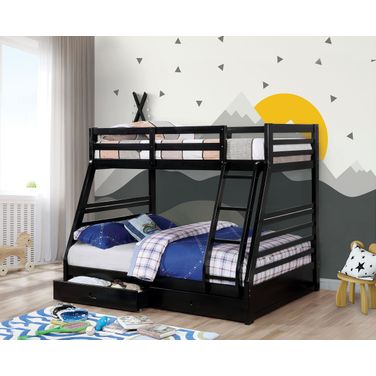 California Twin Over Full Bunk Bed In Black