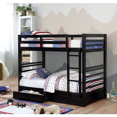 California Twin Over Twin Bunk Bed In Black