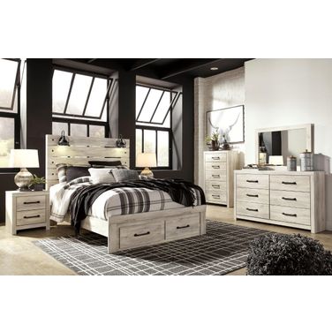 Cambeck Whitewash Panel Storage Bedroom Set