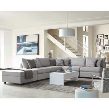 Cambria 6 piece Upholstered Modular Sectional Grey