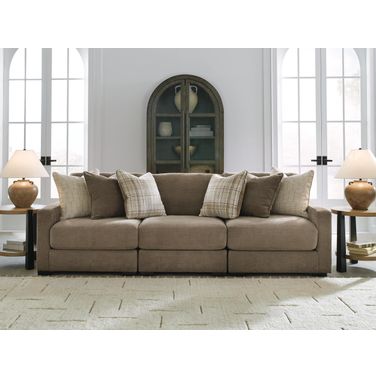 Camellia-Court 3-Piece Sectional Sofa In Coffee