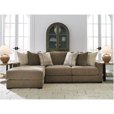 Camellia-Court 3-Piece Sectional with LAF Chaise In Coffee