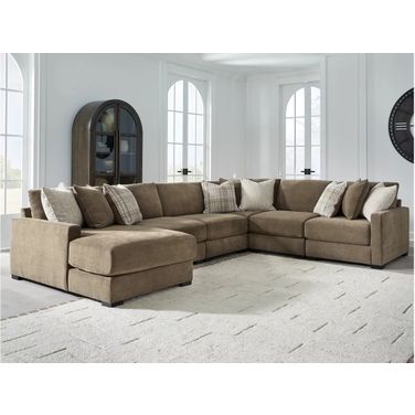 Camellia-Court 6-Piece Sectional with LAF Chaise In Coffee