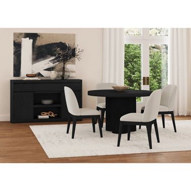 Camelot Round Dining Room Set In Black