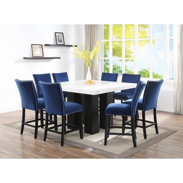 Camila Square Counter Height Set In Blue