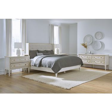 Camille Upholstered Bedroom set In Linen