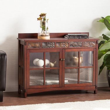 Camino Mission Faux Slate Sideboard And Display Curio