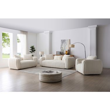Cancun Living Room Set In White