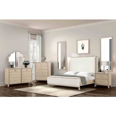 Candra Bedroom Set In Natural Oak