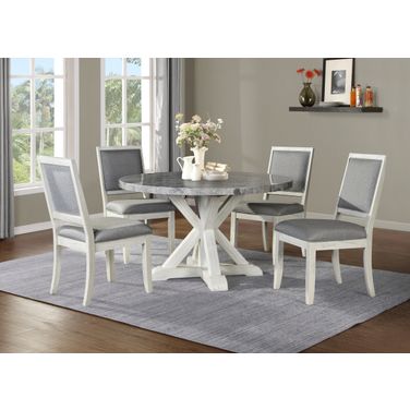 Canova Round 5 Piece Dining Room Set In White