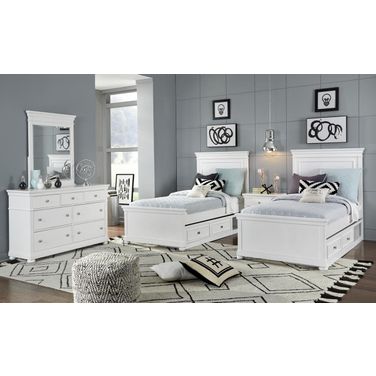 Canterbury 2.0 Complete Youth Panel Bedroom Set In Natural White