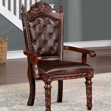 Canyonville Arm Chair Set of 2 In Dark Brown