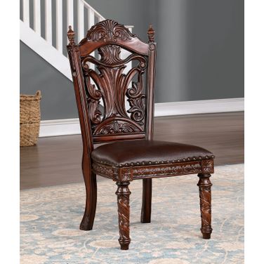 Canyonville Side Chair Set of 2 In Brown Cherry and Dark Brown