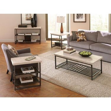 Capri Alabaster Travertine Occasional Table Set